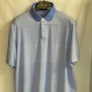 Ralph Lauren RLX Men's Short Sleeves w/ Collar Polo Shirt - Striped Sky Blue-2XL